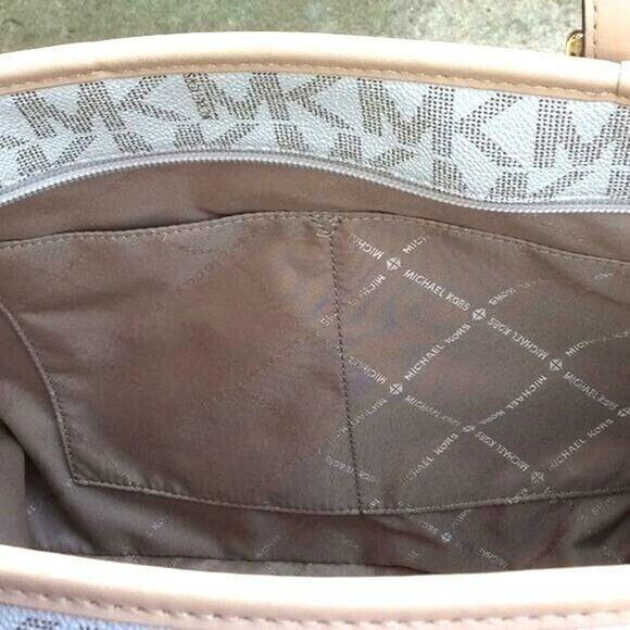 Michael Kors Signature Tote Gold Tone Hardware Size-16” x 10” x6". DROP 9" NW - Picture 5 of 8